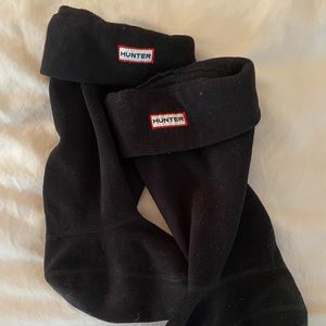 Hunter rain boots black fleece liners